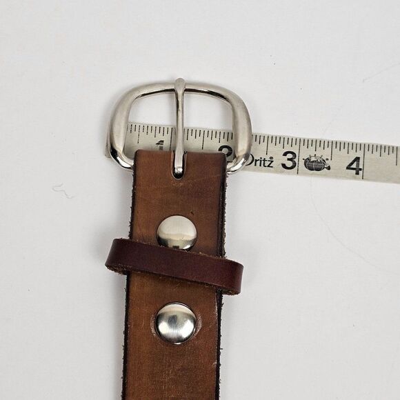 Vintage Brown Genuine Leather Western Country Girl Red Rose Embossed Tooled Belt - Picture 6 of 10